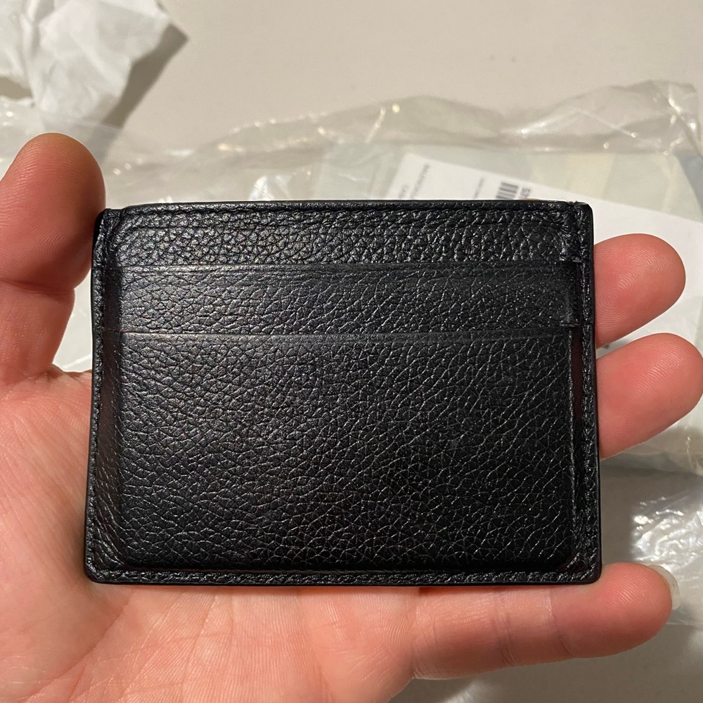 Balenciaga men’s cash card holder in black grain calfskin white logo - Picture 4 of 6